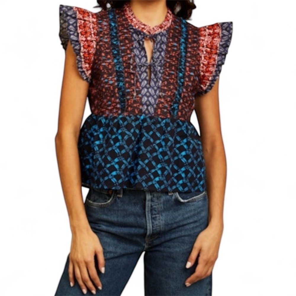 Love the Label  Persephone Floral Top with Flare Sleeves in Size XS